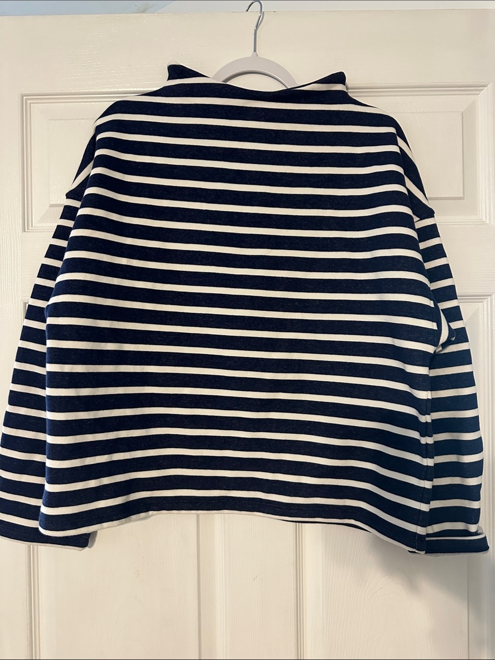 J. Crew Navy and White Striped Pullover